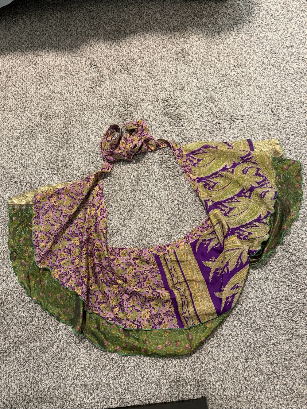 Boho Floral versatile Top or skirt in Purple, Green & Gold